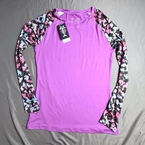 NWT Bassdash Womens Long Sleeve Purple Performance M Fish Outdoors Moisture Wick